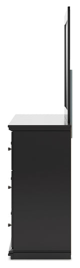 Maribel King Panel Bed with Dresser and Mirror