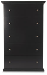 Maribel Full Panel Bed, Dresser, Mirror and Chest