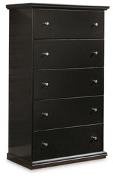 Maribel Full Panel Bed, Dresser, Mirror and Chest