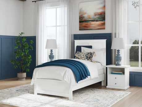 Furniture City Houma - Ashley Furniture - Bostwick Shoals Twin Panel Bed - Twin Panel Bed / White - B139B41