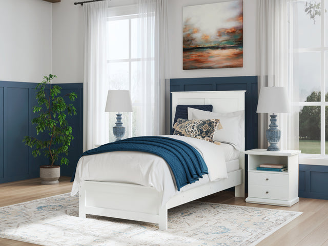 Furniture City Houma - Ashley Furniture - Bostwick Shoals Twin Panel Bed - Twin Panel Bed / White - B139B41