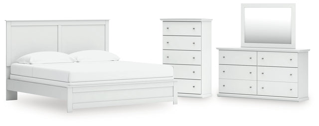 Furniture City Houma - Ashley Furniture - Bostwick Shoals King Panel Bed, Dresser, Mirror and Chest - King Panel Bed, Dresser, Mirror and Chest - B139B54