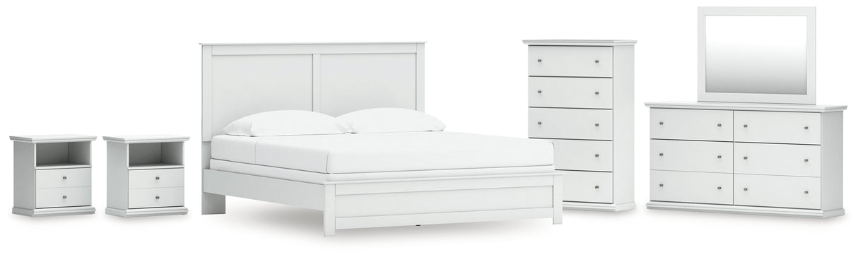 Furniture City Houma - Ashley Furniture - Bostwick Shoals King Panel Bed, Dresser, Mirror, Chest and 2 Nightstands - King Panel Bed, Dresser, Mirror, Chest and 2 Nightstands - B139B53