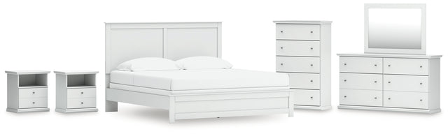 Furniture City Houma - Ashley Furniture - Bostwick Shoals King Panel Bed, Dresser, Mirror, Chest and 2 Nightstands - King Panel Bed, Dresser, Mirror, Chest and 2 Nightstands - B139B53