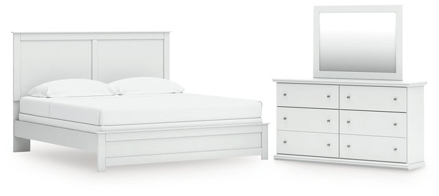 Furniture City Houma - Ashley Furniture - Bostwick Shoals King Panel Bed, Dresser and Mirror - King Panel Bed, Dresser and Mirror - B139B67