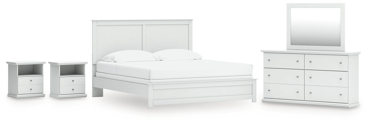 Furniture City Houma - Ashley Furniture - Bostwick Shoals King Panel Bed, Dresser, Mirror and 2 Nightstands - King Panel Bed, Dresser, Mirror and 2 Nightstands - B139B52