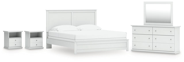 Furniture City Houma - Ashley Furniture - Bostwick Shoals King Panel Bed, Dresser, Mirror and 2 Nightstands - King Panel Bed, Dresser, Mirror and 2 Nightstands - B139B52
