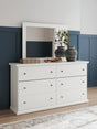 Furniture City Houma - Ashley Furniture - Bostwick Shoals Dresser and Mirror - Dresser and Mirror / White - B139B40