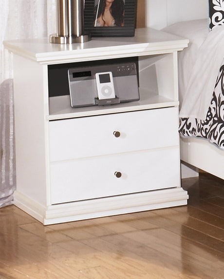 Furniture City Houma - Ashley Furniture - Bostwick Shoals Nightstand - One Drawer Night Stand / White - B139-91
