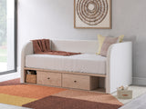 Furniture City Houma - Ashley Furniture - Arloster Bedroom - Full Upholstered Day Bed with Storage / Tan/White - PCB1566B11