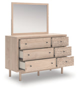 Arloster Full Upholstered Panel Bed, Dresser and Mirror