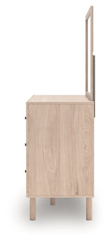 Arloster Twin Upholstered Panel Bed, Dresser and Mirror