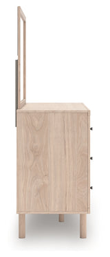 Arloster Twin Upholstered Panel Bed, Dresser and Mirror