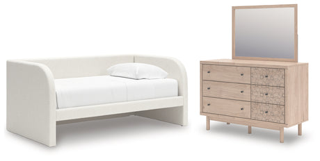 Furniture City Houma - Ashley Furniture - Arloster Twin Upholstered Day Bed, Dresser and Mirror - Twin Upholstered Day Bed, Dresser and Mirror - PCB1566B14