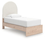 Arloster Twin Upholstered Panel Bed, Dresser and Mirror