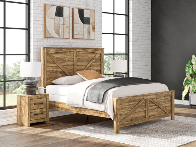 Furniture City Houma - Ashley Furniture - Maystonna King Crossbuck Panel Bed - King Crossbuck Panel Bed - PCB1580B6
