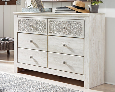 Furniture City Houma - Ashley Furniture - Paxberry Dresser - Six Drawer Dresser / Whitewash - B181-31