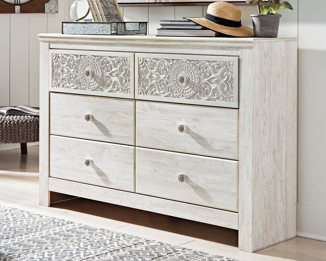Furniture City Houma - Ashley Furniture - Paxberry Dresser - Six Drawer Dresser / Whitewash - B181-31