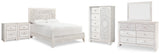 Furniture City Houma - Ashley Furniture - Paxberry Queen Panel Bed - Queen Panel Bed, Dresser, Mirror, Chest and 2 Nightstands / Whitewash - B181B36