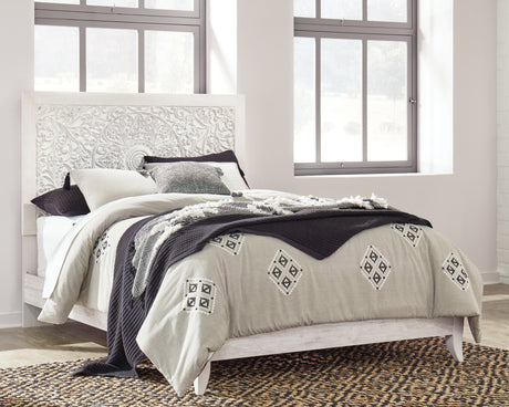 Furniture City Houma - Ashley Furniture - Paxberry Queen Panel Bed - Queen Panel Bed / Whitewash - B181B6