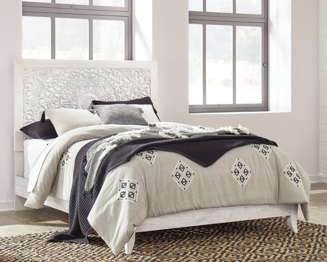 Furniture City Houma - Ashley Furniture - Paxberry Queen Panel Bed - Queen Panel Bed / Whitewash - B181B6