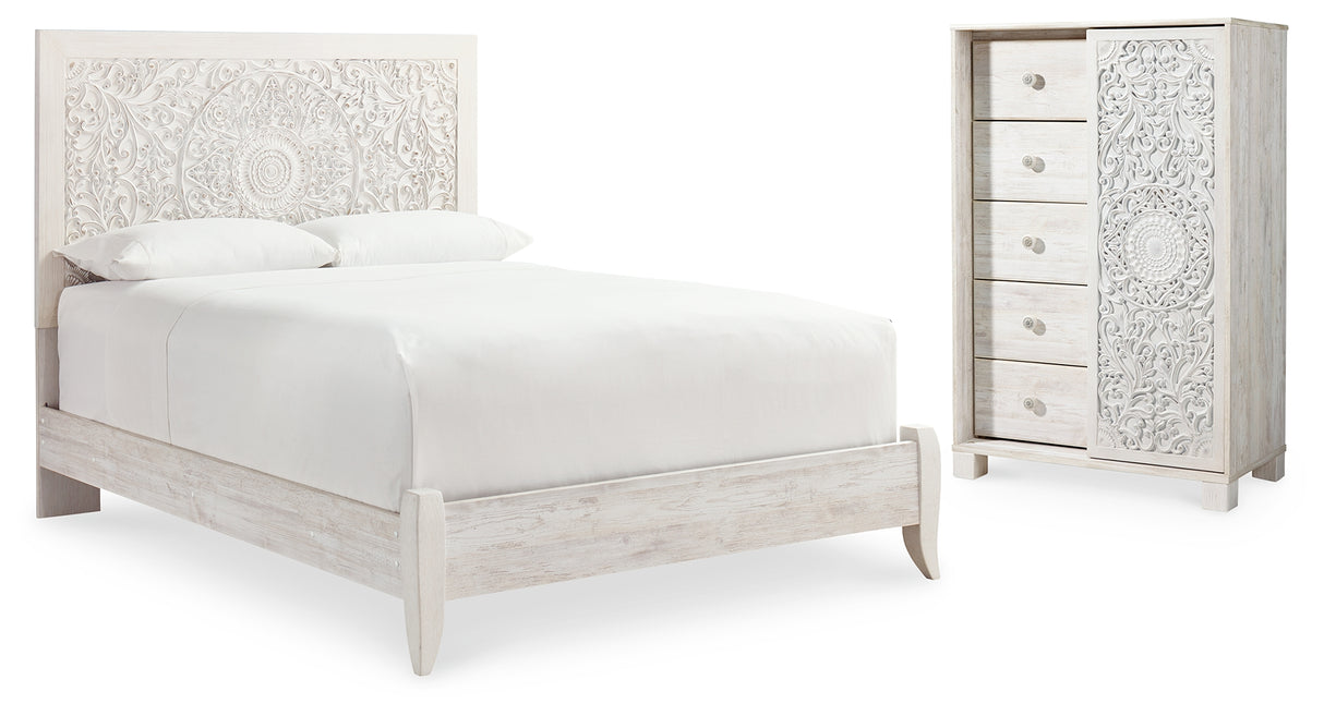 Furniture City Houma - Ashley Furniture - Paxberry Queen Panel Bed and Chest - Queen Panel Bed and Chest - B181B21