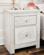 Furniture City Houma - Ashley Furniture - Paxberry Nightstand - Two Drawer Night Stand / Whitewash - B181-92