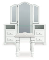 Kozlani Vanity, Mirror and Stool