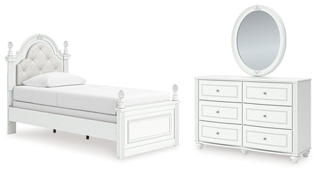 Furniture City Houma - Ashley Furniture - Kozlani Twin Upholstered Panel Bed, Dresser and Mirror - Twin Upholstered Panel Bed, Dresser and Mirror - PCB1819B14