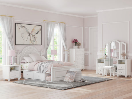 Furniture City Houma - Ashley Furniture - Kozlani Full Upholstered Panel Storage Bed - Full Upholstered Panel Storage Bed / White - PCB1819B10