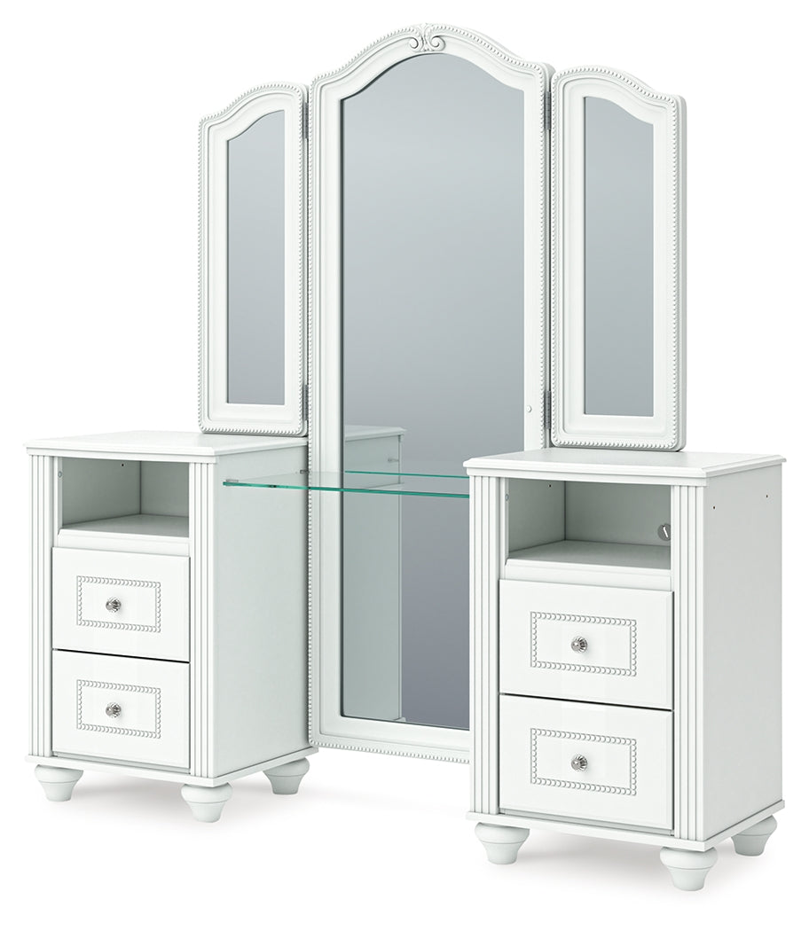 Kozlani Vanity, Mirror and Stool