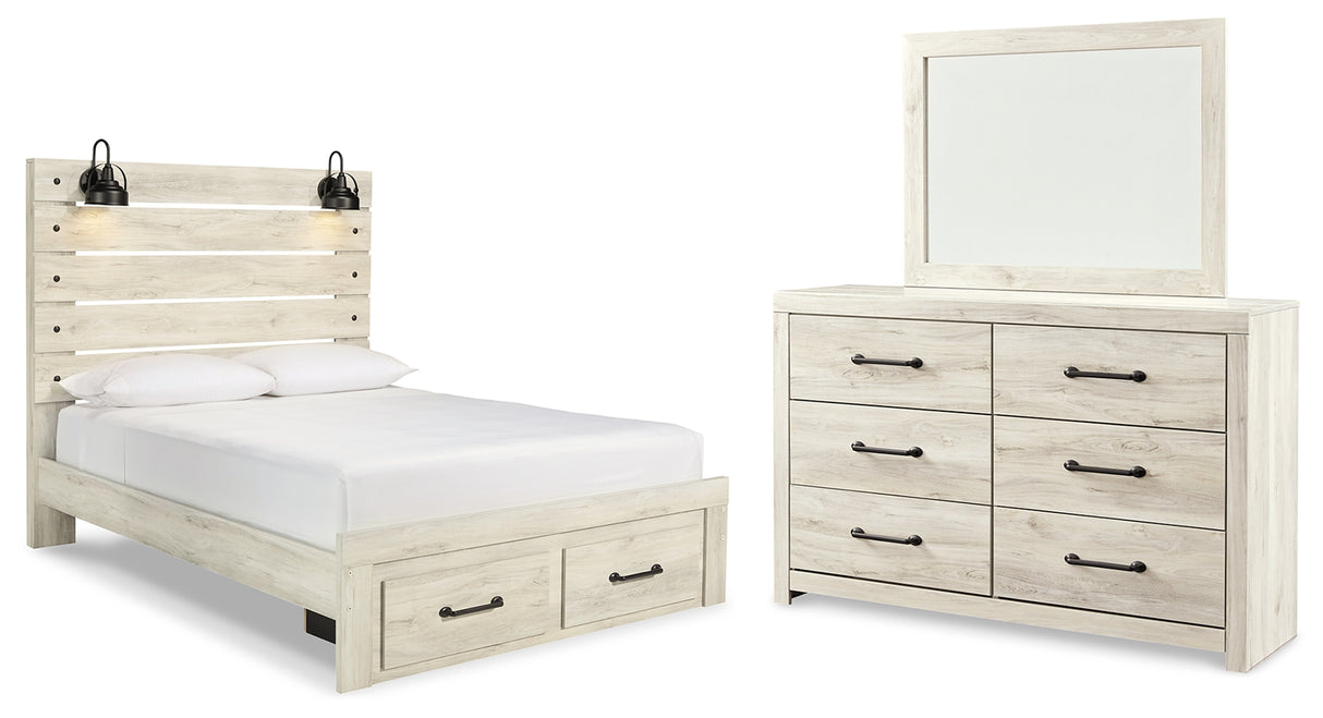 Cambeck Queen Panel Storage Bed, Dresser and Mirror