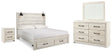 Furniture City Houma - Ashley Furniture - Cambeck King Panel Storage Bed, Dresser, Mirror and Nightstand - King Panel Storage Bed, Dresser, Mirror and Nightstand / Whitewash - B192B127