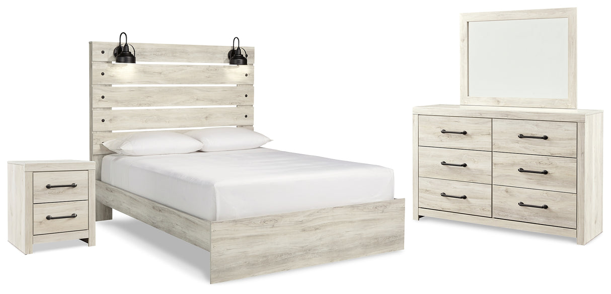 Furniture City Houma - Ashley Furniture - Cambeck Queen Panel Bed - Queen Panel Bed, Dresser, Mirror and Nightstand / Whitewash - B192B55