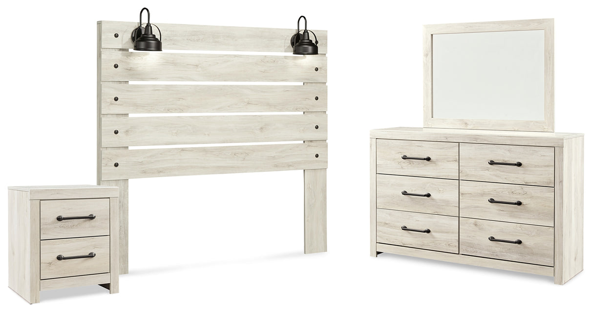 Furniture City Houma - Ashley Furniture - Cambeck Queen Panel Headboard, Dresser, Mirror, and Nightstand - Queen Panel Headboard, Dresser, Mirror, and Nightstand / Whitewash - B192B57