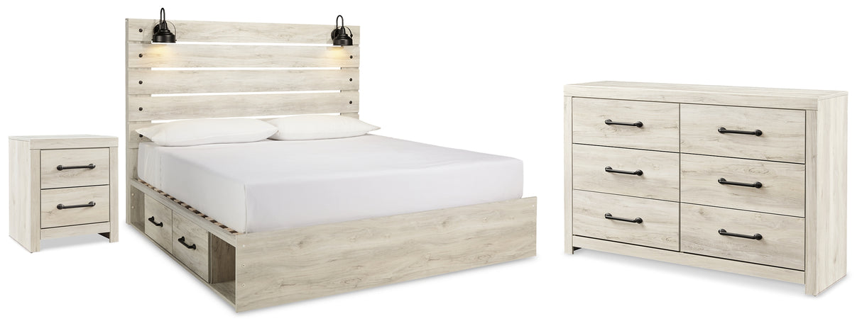 Furniture City Houma - Ashley Furniture - Cambeck King Panel Storage Bed. Dresser and Nightstand - King Panel Storage Bed. Dresser and Nightstand / Whitewash - B192B125