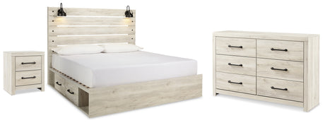 Furniture City Houma - Ashley Furniture - Cambeck King Panel Storage Bed. Dresser and Nightstand - King Panel Storage Bed. Dresser and Nightstand / Whitewash - B192B125