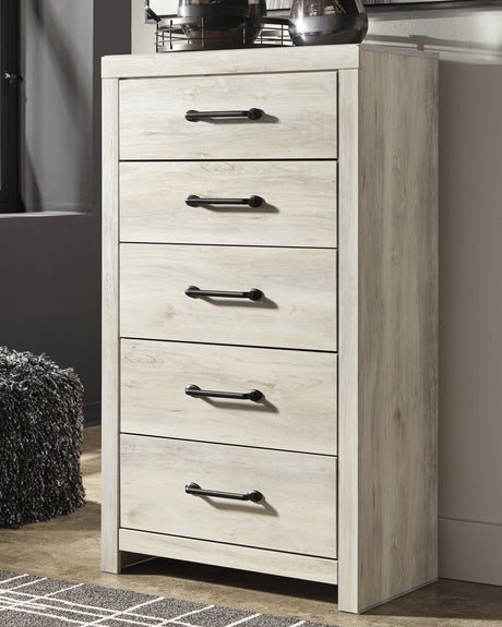 Furniture City Houma - Ashley Furniture - Cambeck Chest of Drawers - Five Drawer Chest / Whitewash - B192-46