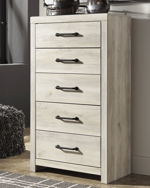 Furniture City Houma - Ashley Furniture - Cambeck Chest of Drawers - Five Drawer Chest / Whitewash - B192-46