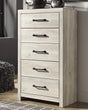 Furniture City Houma - Ashley Furniture - Cambeck Chest of Drawers - Five Drawer Chest / Whitewash - B192-46