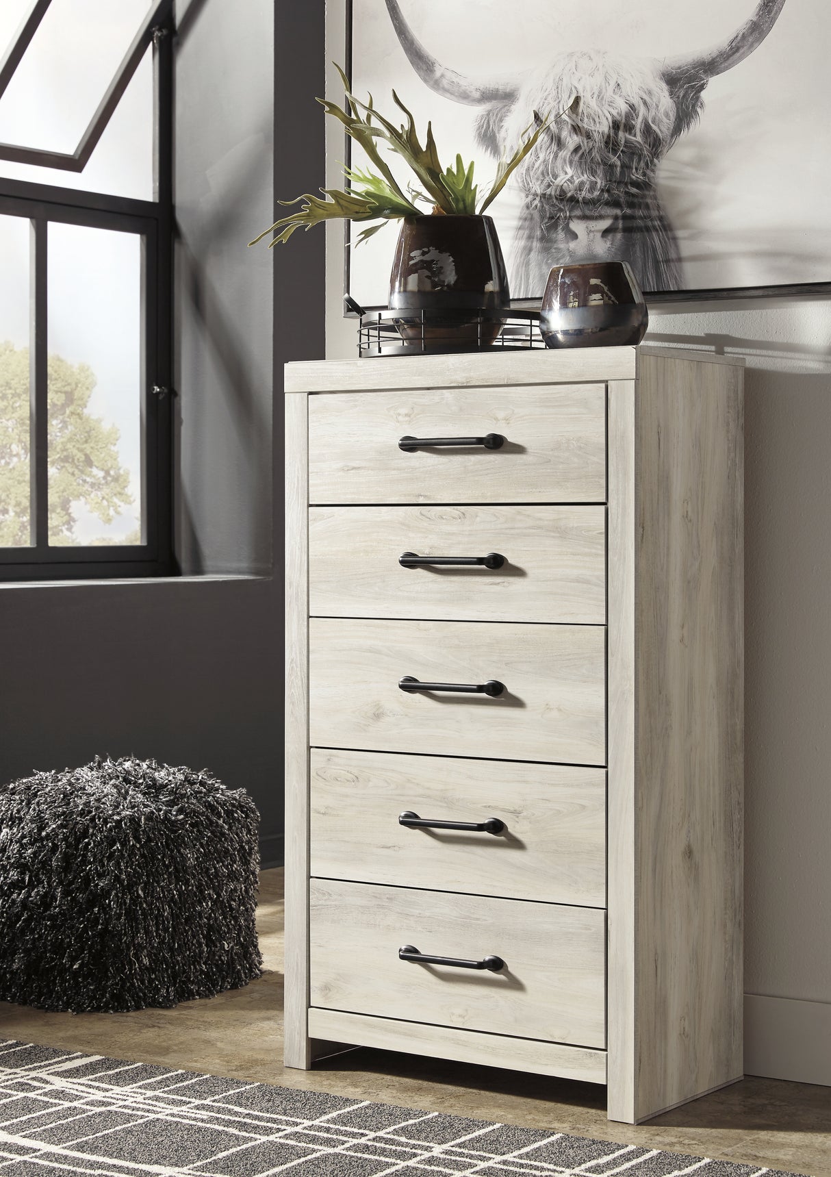 Cambeck King Panel Storage Bed, Dresser, Mirror, Chest and Nightstand