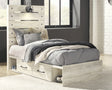 Furniture City Houma - Ashley Furniture - Cambeck Twin Panel Bed with 4 Storage Drawers - Twin Panel Bed with 4 Storage Drawers / Whitewash - B192B21