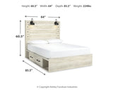 Cambeck Queen Panel Bed with Storage, Dresser, Mirror and Nightstand