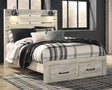 Furniture City Houma - Ashley Furniture - Cambeck Queen Panel Bed with 2 Storage Drawers - Queen Panel Bed with 2 Storage Drawers / Whitewash - B192B8