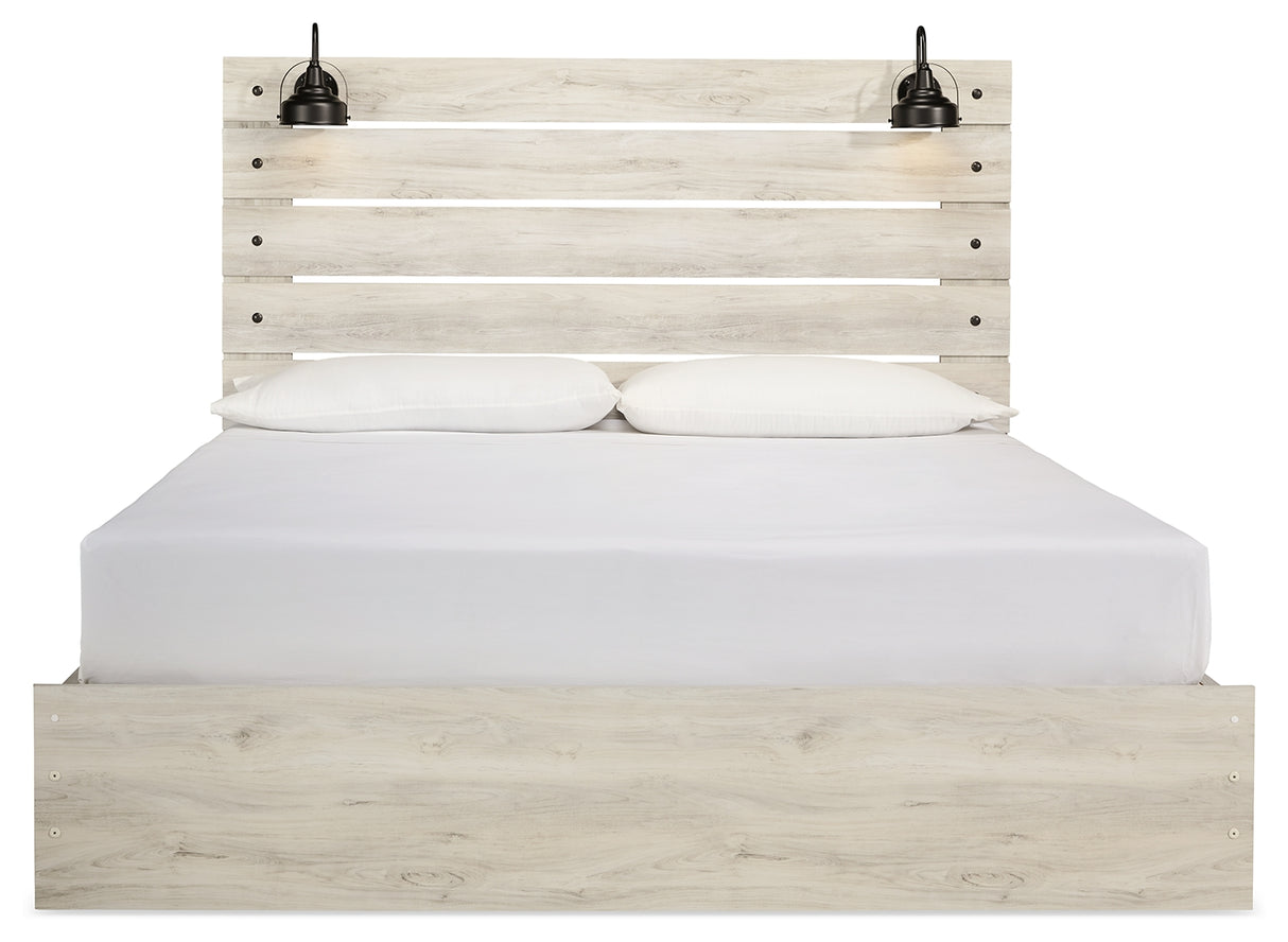 Cambeck King Panel Storage Bed. Dresser and Nightstand