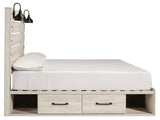 Cambeck King Panel Storage Bed. Dresser and Nightstand