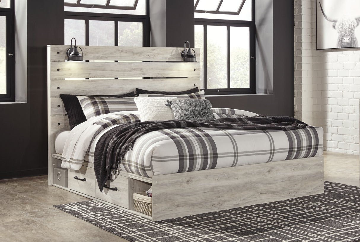 Cambeck King Panel Storage Bed, Dresser, Mirror, Chest and Nightstand