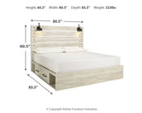 Cambeck King Panel Bed with Storage, Chest and 2 Nightstands