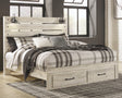 Furniture City Houma - Ashley Furniture - Cambeck King Panel Bed with 2 Storage Drawers - King Panel Bed with 2 Storage Drawers / Whitewash - B192B31