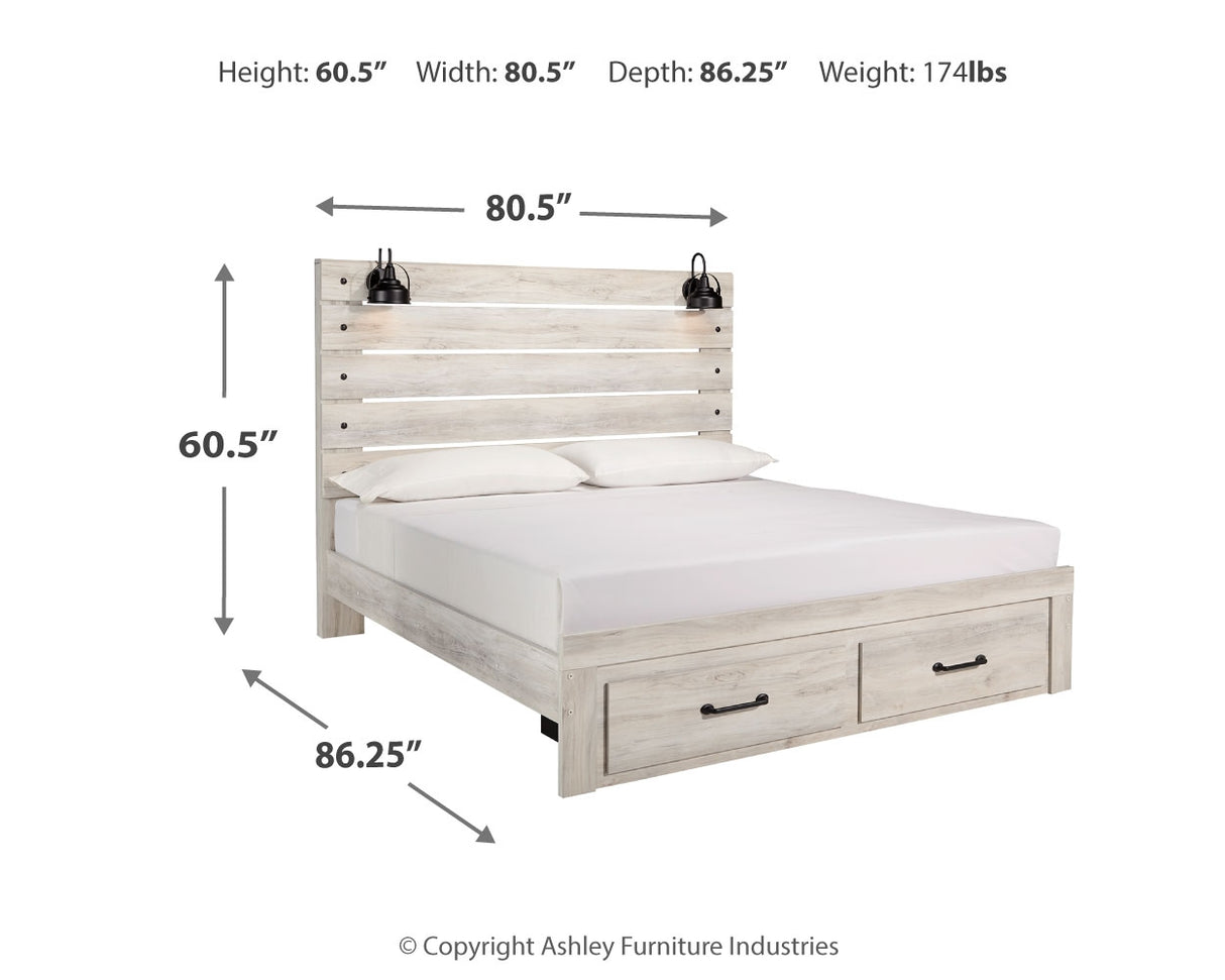 Cambeck King Panel Bed with 2 Storage Drawers